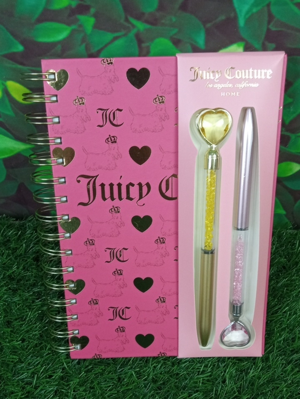 🏠🍒 Juicy Couture Hot Pink Notebook with Gold Accents and 2 Pens